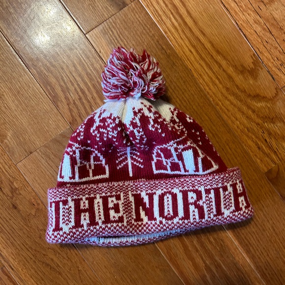 North Face Unisex / gender neutral winter toboggan hat with a beanie Pom. - Picture 2 of 7